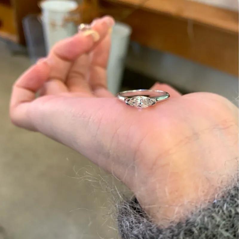 Exquisite Korean Style Geometric Open Ring Elegant Copper Diamond Ring For Women