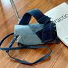 Denim Spliced Crossbody Bag for Girls Fashion Versatile Casual Shoulder Bag Advanced Commuter New Handbag