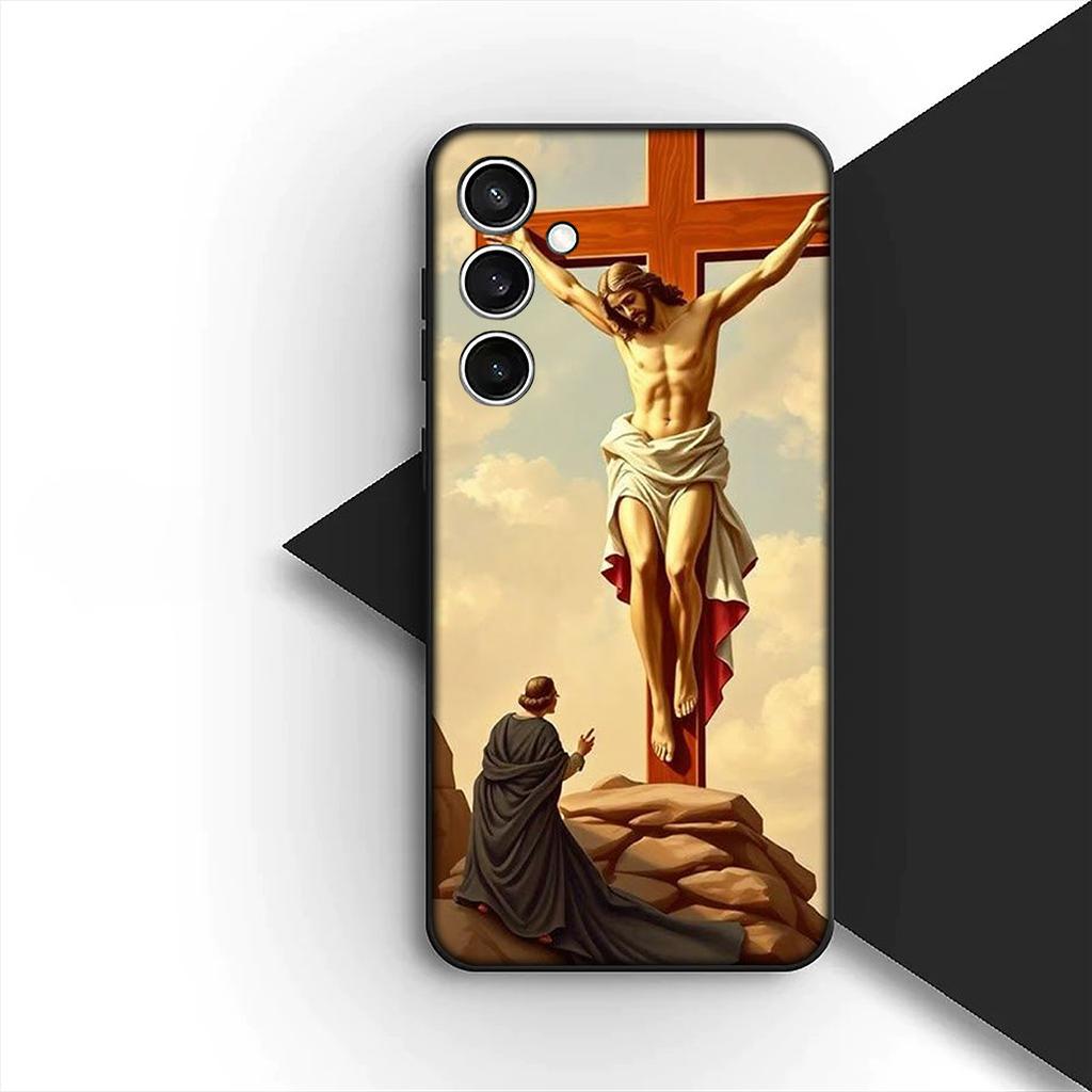 Cover for Samsung Galaxy S10 S8 S9 Plus A33 A34 A31 70 A71 A72 Note 20 9 8 S10E Casing Phone Case God Jesus Judah Jehovah Cross