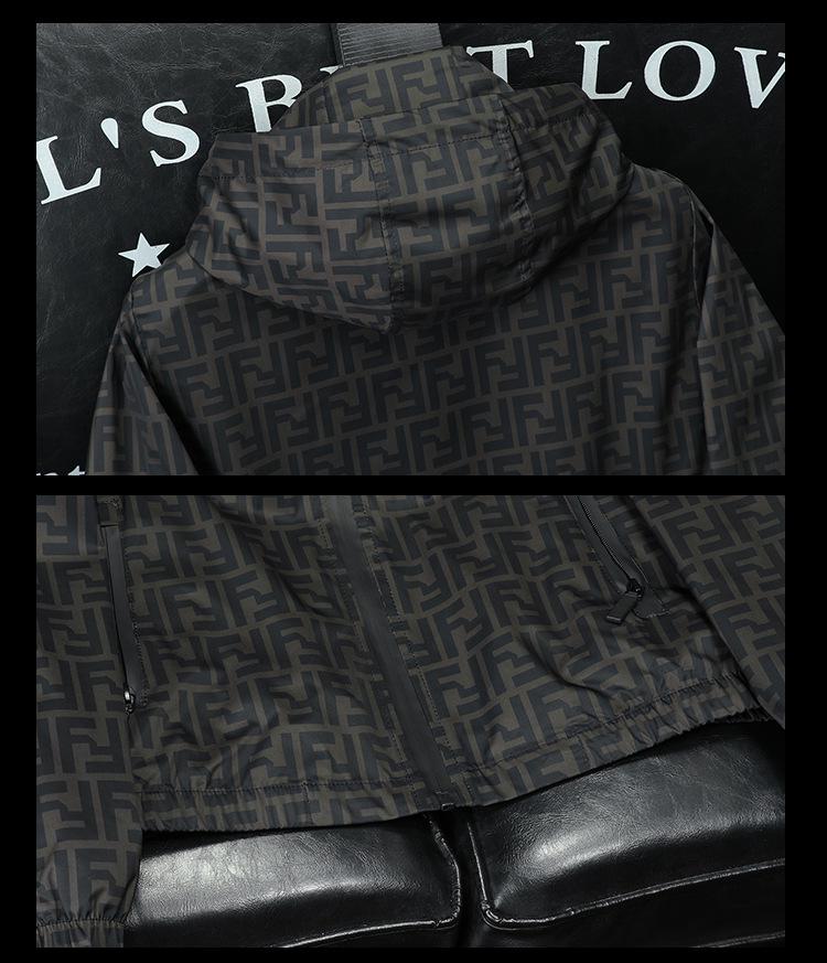 European Station Spring 2025 Men's Trendy Printed Hooded Jacket