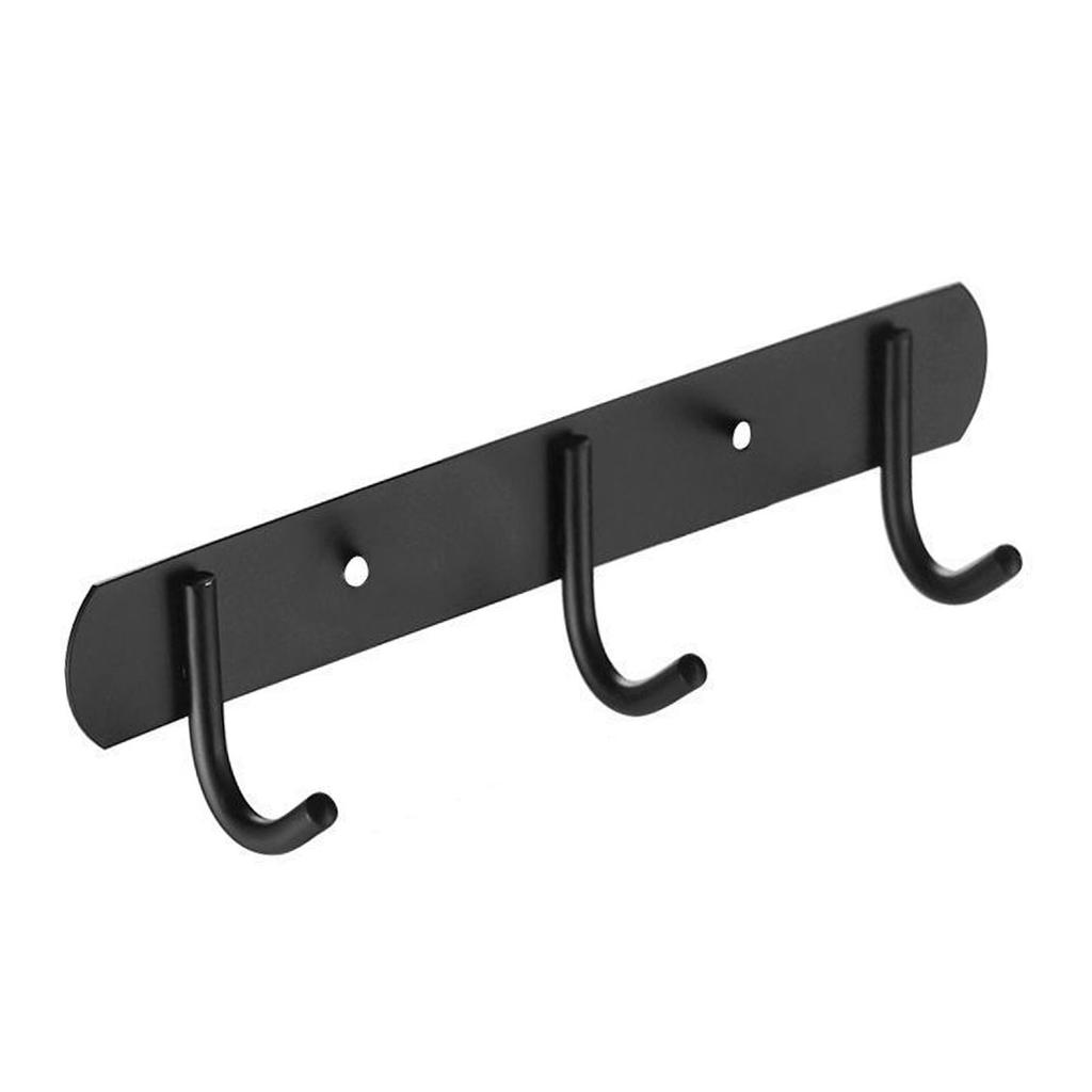 Stainless Steel Metal Coat Hook Rack Wall Mounted Coat Rack with 3 Decorative Hooks Thick Nordic