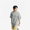 Li Ning CF Striped Comfortable Temperature Control Antibacterial Short Sleeve T-Shirt Men Tops Fish-Eye-Green ATSV181-3