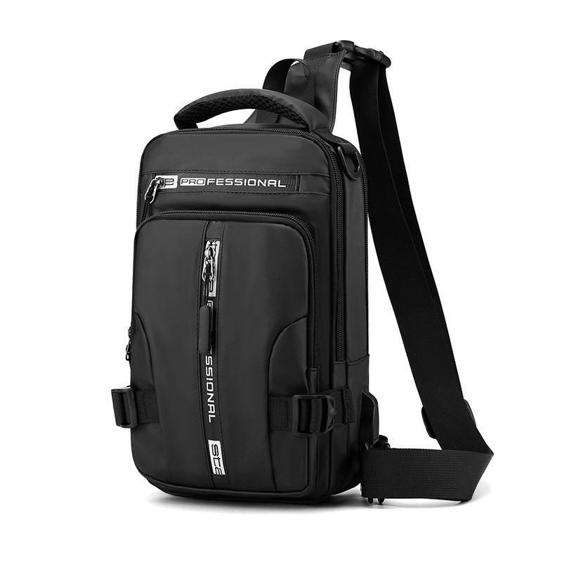 Chest Bag Large Shoulder Strap Capacity Splash-resistant Adjustable Zipper Closure Lightweight Waterproof Men Travel Daily AVE