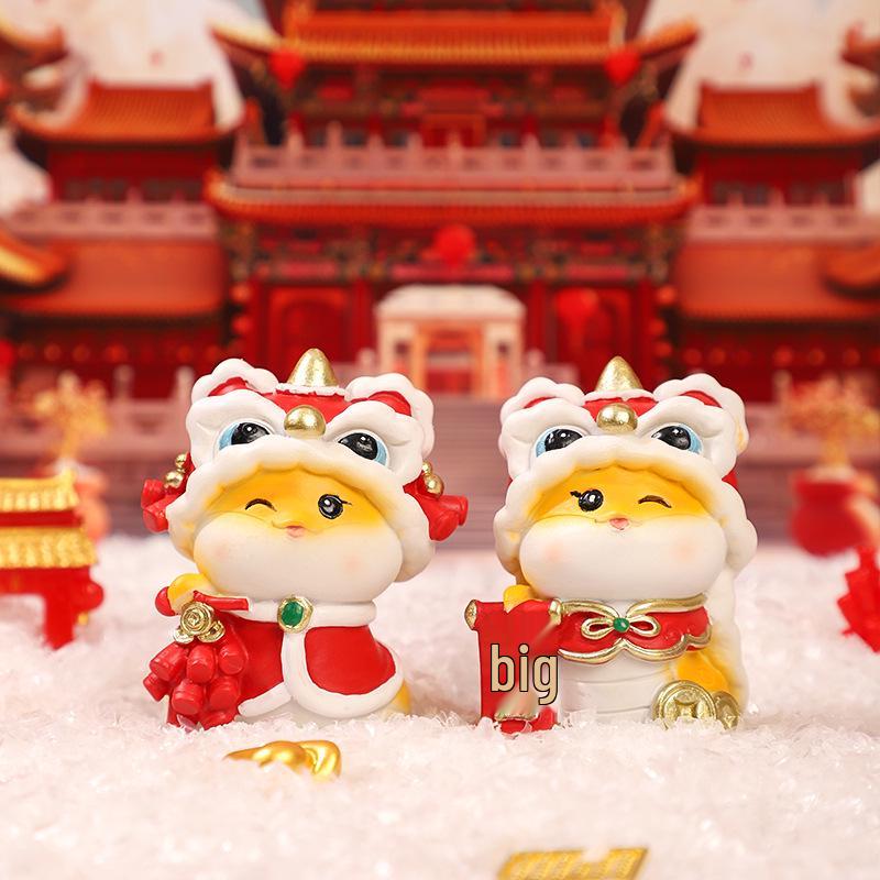 Guochao Zodiac Snake Figurine: Year of the Snake Desktop Ornament, Spring Festival Creative Gift