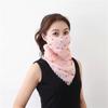 Women's Ice Silk Breathable Windproof Face Veil & Triangle Scarf with Ear Loops - Lightweight Neck Gaiter for Outdoor Use