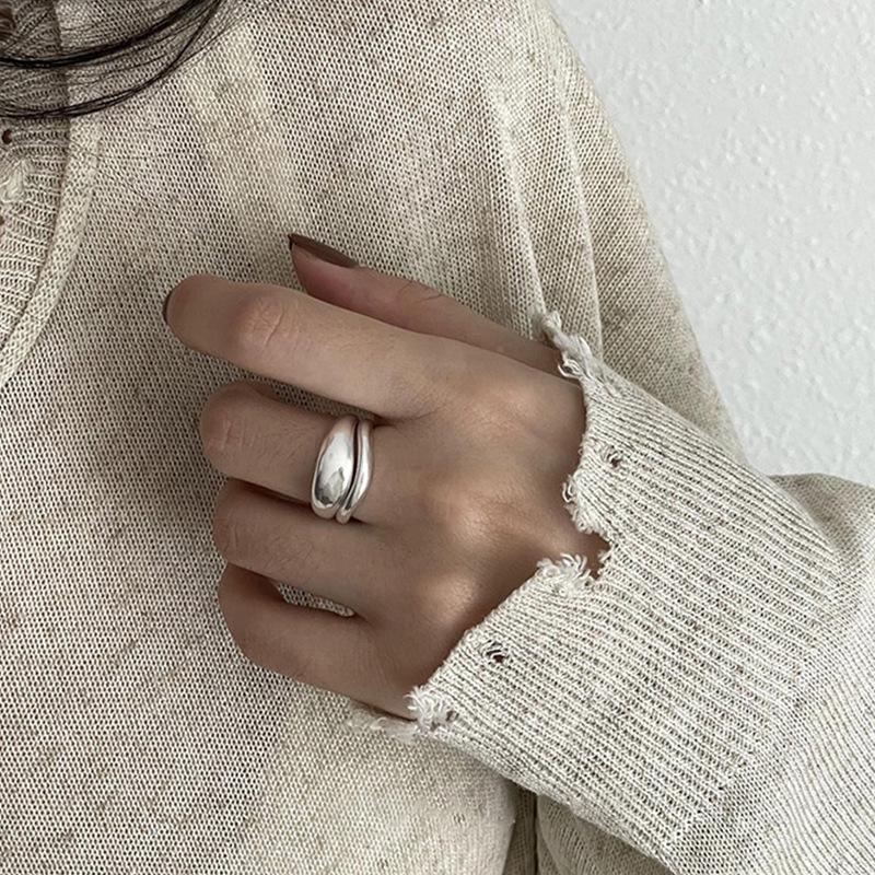 Irregular Shape S925 Sterling Silver Women's Ring - Personalized Trendy Korean Simple Band