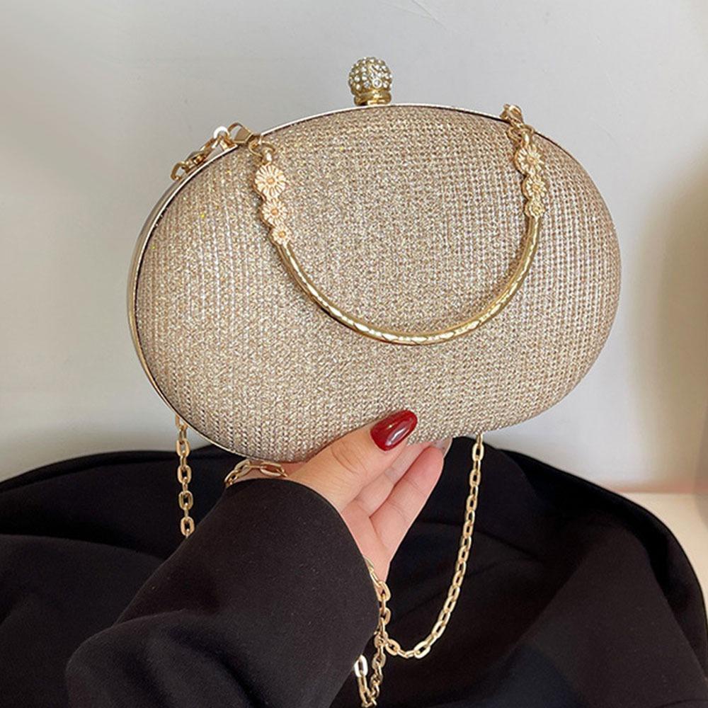 Luxury Shell Design Chain Crossbody Bag Bright Elegant Women Clutch Handbags for Wedding/Party/Banquet