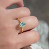 Sea Blue Stylish Zircon Ring For Women Showcasing Timeless Retro Court Design Ideal For Occasions Fashionable