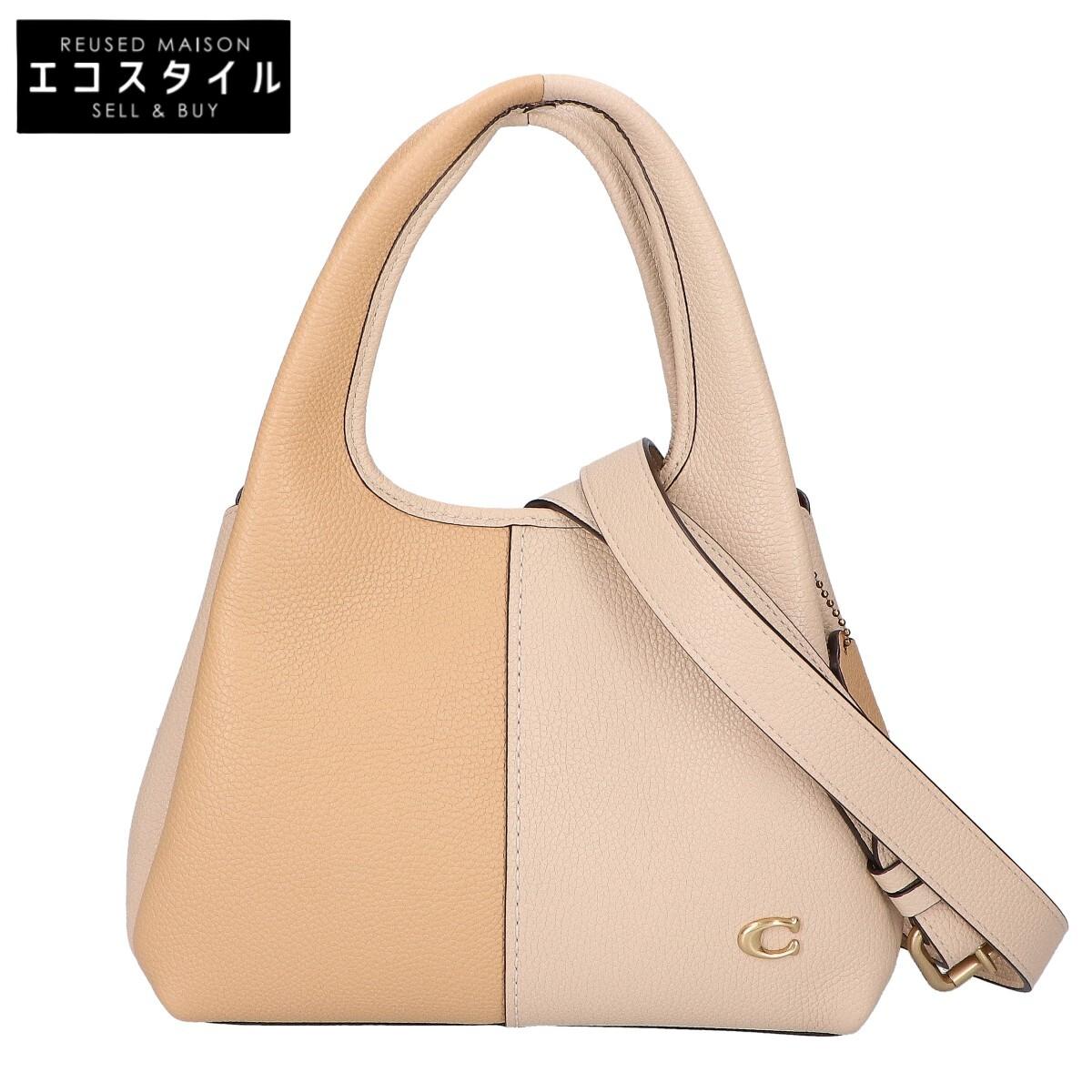 

COACH [Excellent Condition] CM575 Lana Colorblock Leather 2-Way Shoulder Bag Handbag Beige x yellowUsed