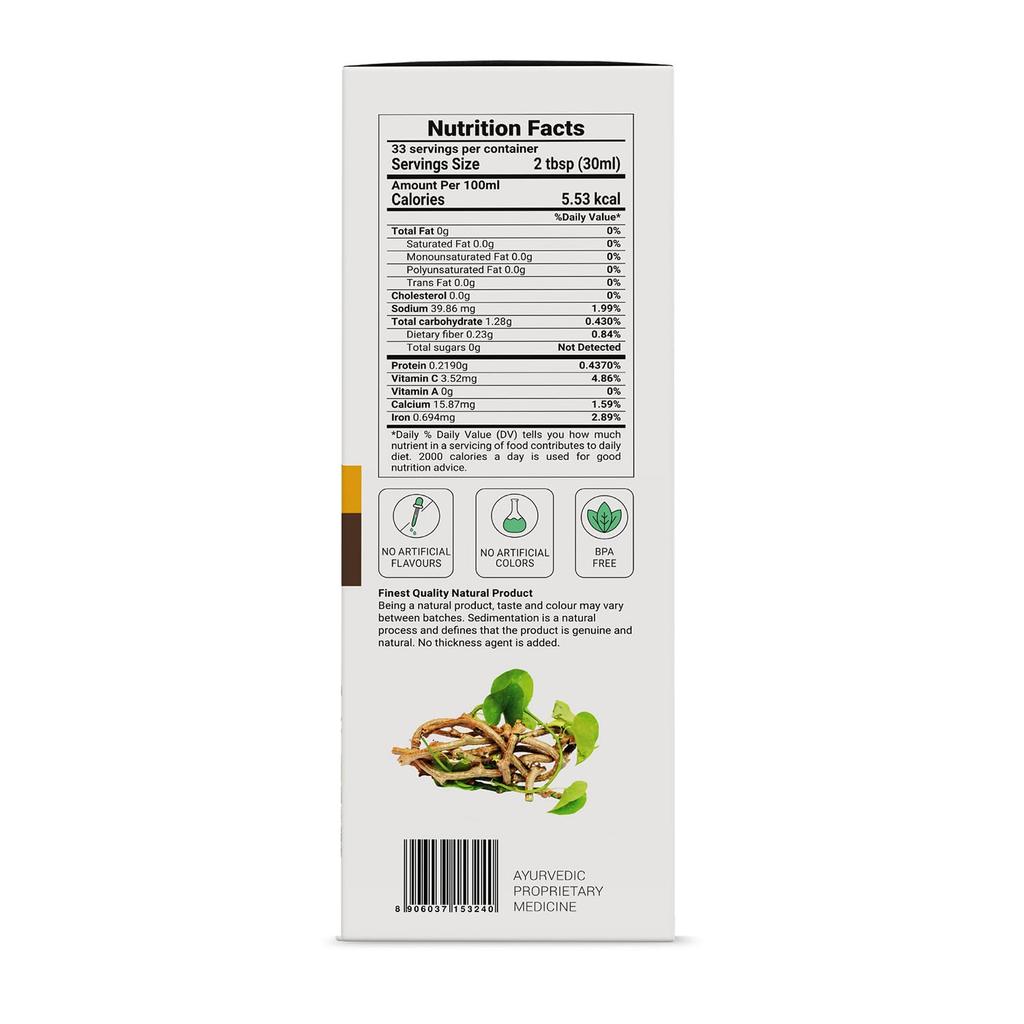 KRISHNA'S HERBAL & AYURVEDA Ayurvedic Detox Juice 1000 ml Karela Jamun Neem Giloy for Liver Detox & Body Cleansing