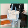 Trendy Color Block Tote Bag 2024 Spring Fashionable Nylon Backpack For Daily Use