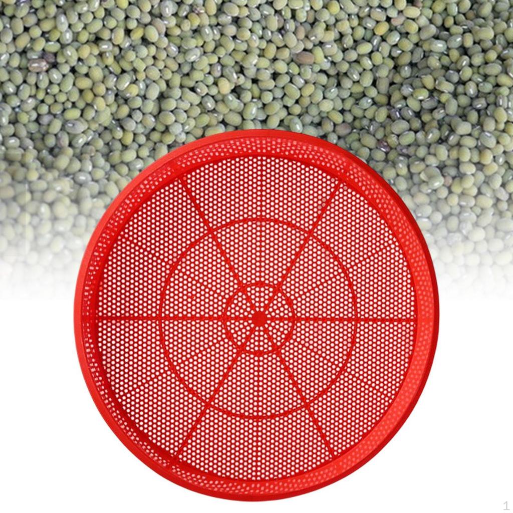 Red Round Sieve Drying Fine Mesh Practical Easy Clean Food Rack Fish Grains for