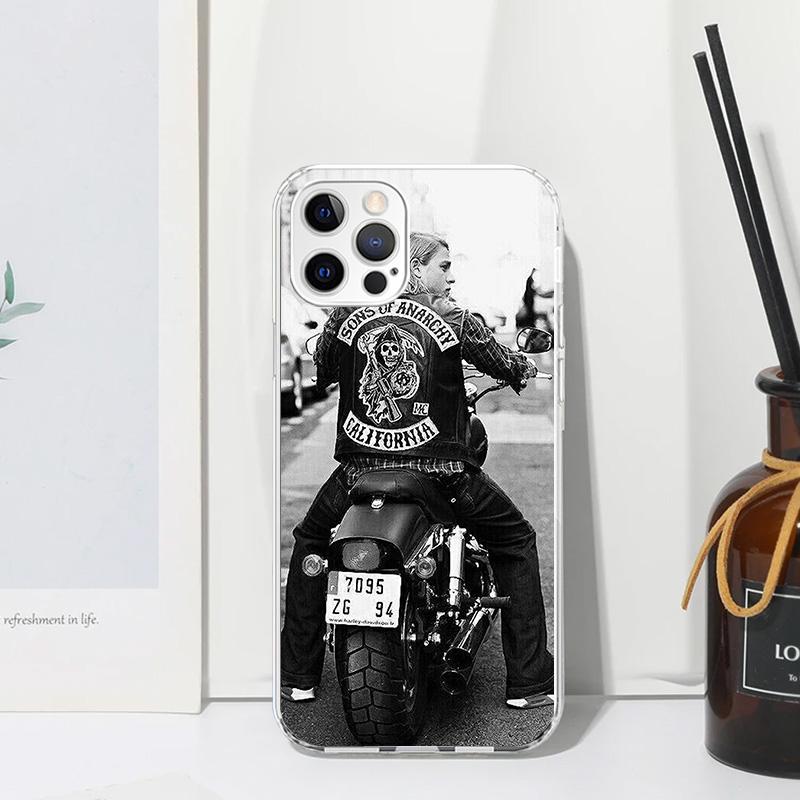 Sons Of Anarchy Black Phone Case For Iphone 17 Air 16 15 Plus 16E 14 Pro Max 13 Mini 12 11 7 8 SE Fundas Soft Back Cover 17 Air