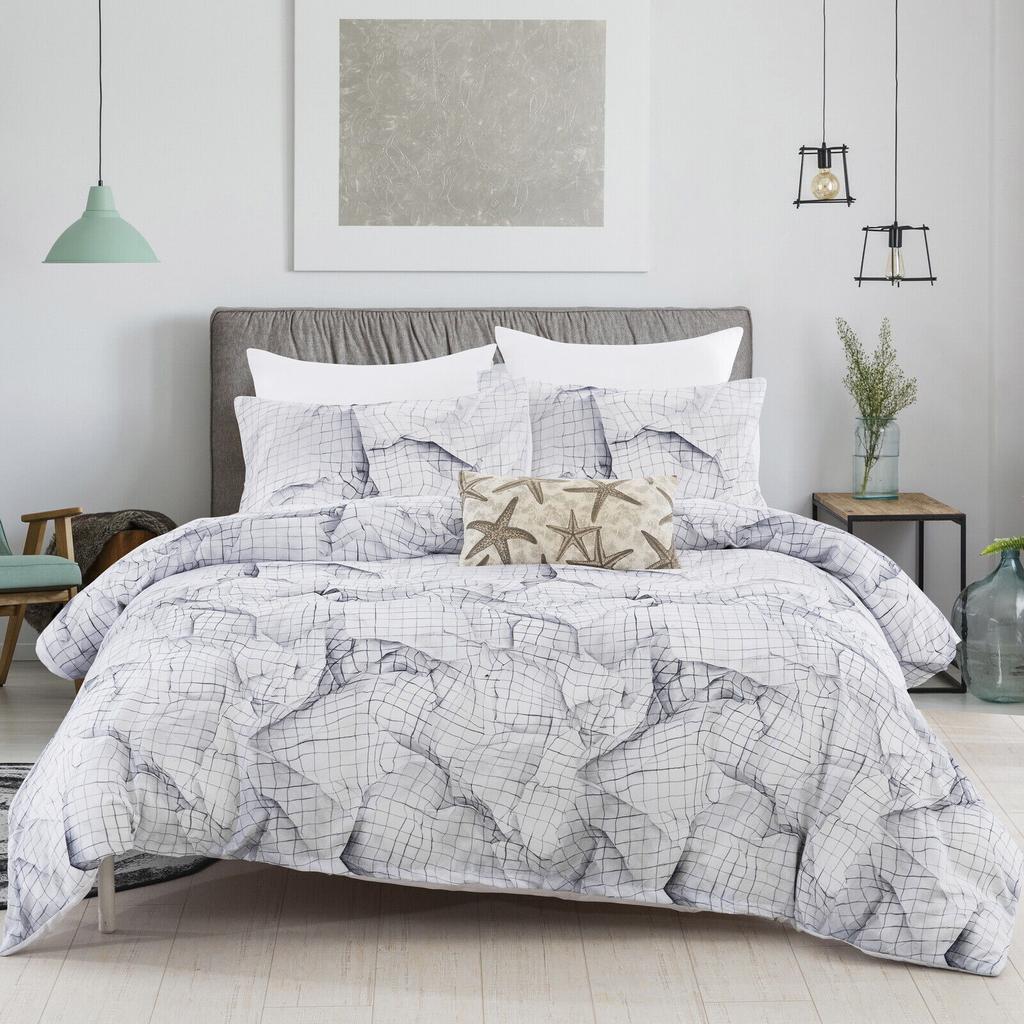 Marble Floral Quilt Doona Duvet Cover Set All Size Soft Pillowcases Bedding Set