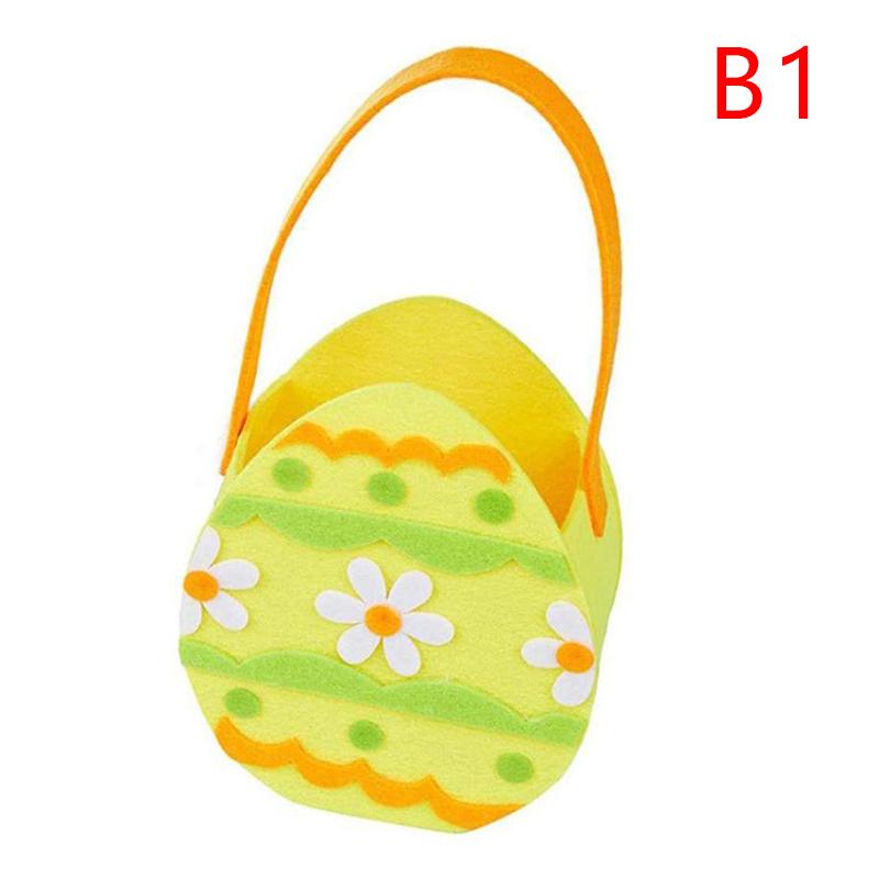 3D Bunny Soft Felt Candy Tote Bag Easter Gift Storage Basket Egg Hunt Party Bag for Gifting