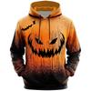 Men's Halloween Hoodie Funny Pumpkin Face Hoodie Scary Long Sleeve Top