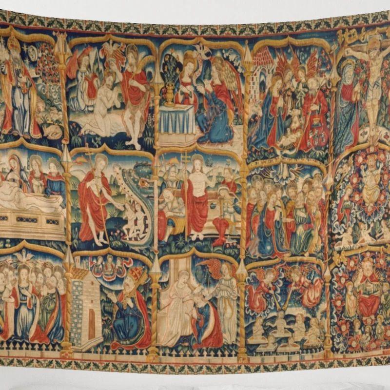 

Tapestry medieval apostolic doctrine religious art 75x100 чорний