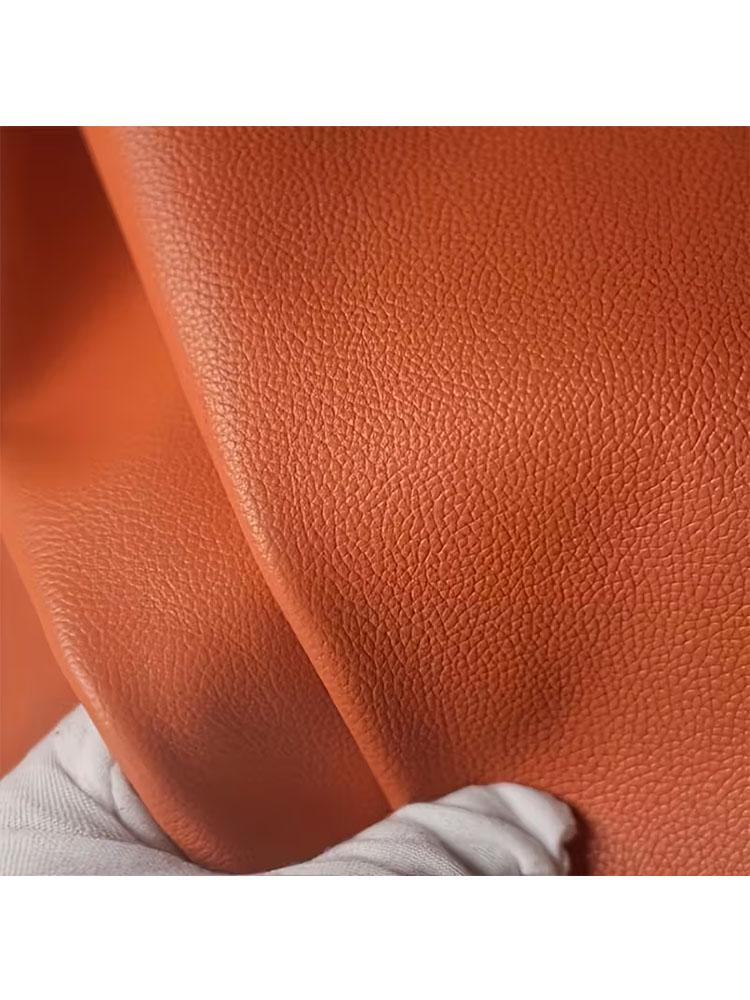 Red Brown Top Layer Cowhide, Lychee Patterned Genuine Leather, 1.3mm Thick Sofa Headboard Seat, Handmade DIY Soft Cowhide