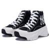 MLB Chunky High New York Yankees Comfortable Thick Sole Non-Slip Wear-Resistant High-Top Canvas Shoes Unisex Sneakers Black 32SHU1111-50L