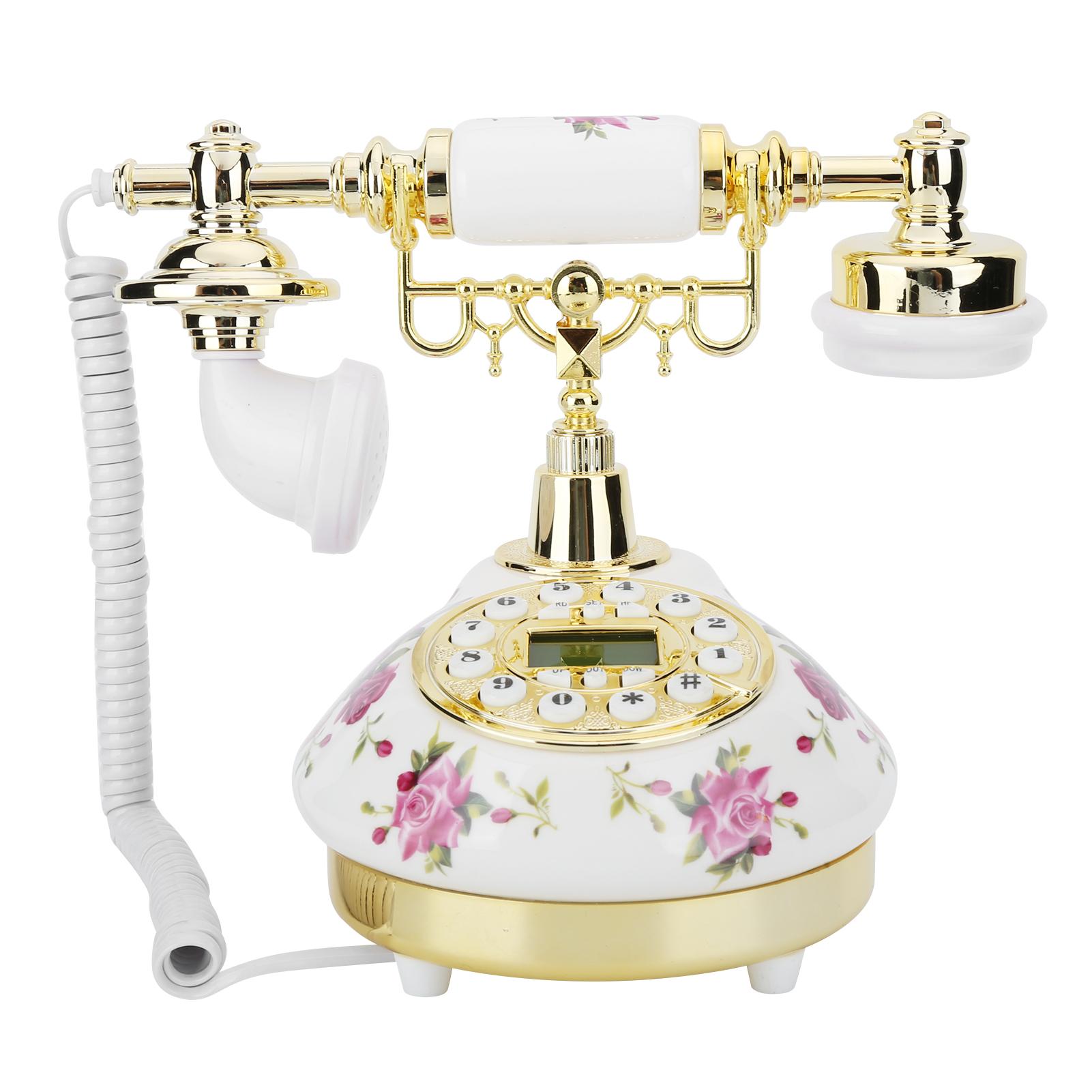 

CTN8006 Ретро стиль Кнопочный поворотный циферблат Керамическая имитация настольного телефона для домашнего офиса