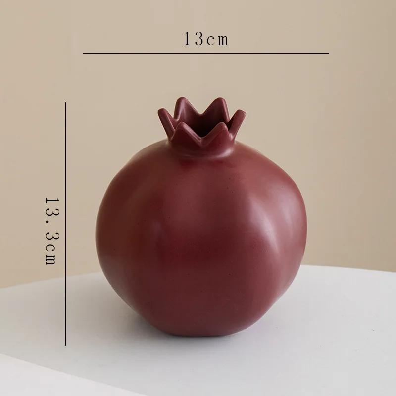 Pomegranate Shaped Ceramic Vase Decorative Flower Arrangement Desk Decoration Flowers Pots Floral Vases Room Aesthetic Decor