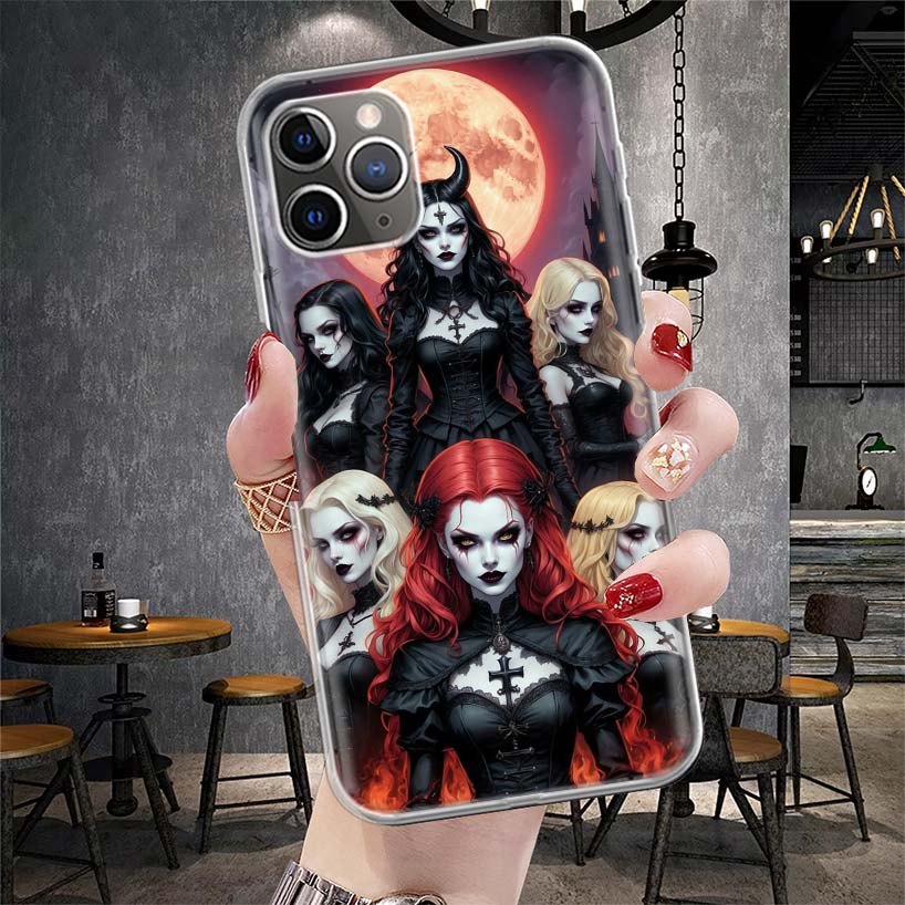 Halloween Moon Witch Horror Soft Phone Case For IPhone 11 17 Air 16E 16 Pro Max 15 + 14 Plus 13 Mini 12 Apple 7 SE 8 Fundas Coqu