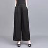 Women's 2025 Summer Cotton Linen Wide-Leg Pants - Simple, Casual, Thin, Loose, Elastic High Waist