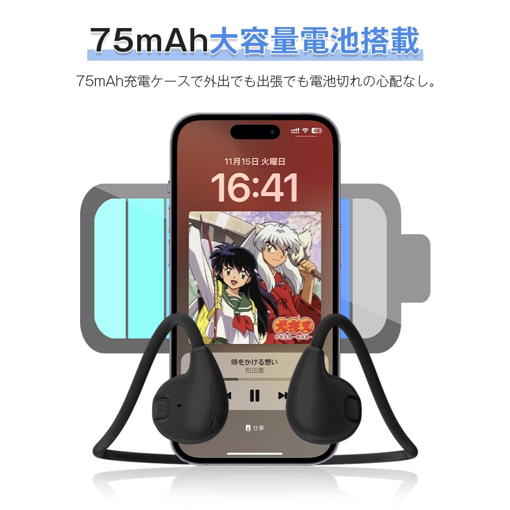 Wireless Earbuds, Open-Ear, Bone Conduction Earphones, Evolution of Bluetooth, Air Conduction, Ultra-Lightweight at 14g, 12 Hours of Continuous