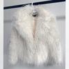 Women Fuzzy Fleece Short Jacket Solid Color Warm Plush Coat Long Sleeve Casual Outerwear