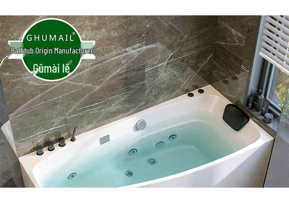 Compact Acrylic Bubble Massage Bathtub: 1.2 to 1.7m, Ideal for Small Apartments, with Constant Temperature Feature