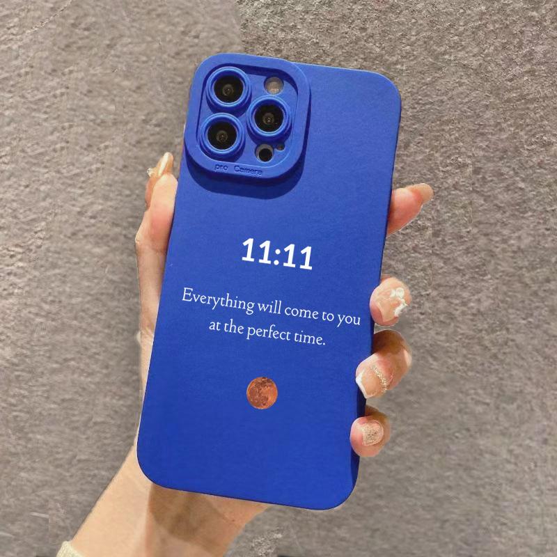 

Moon Lucky Quotes Aesthetic Silicone Phone Case For iPhone 17 16 15 14 Pro Max 13 12 11 16E 17 Air XS Max XR Shockproof Cover iPhone 12 mini