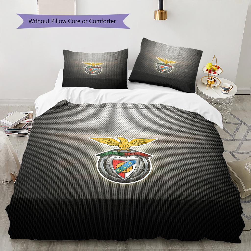 Sport Lisboa E Benfica Pattern Bedding Quilt Set  Home Decoration  Gift (1 * Duvet Cover + 2 * Pillowcase  Without Core)