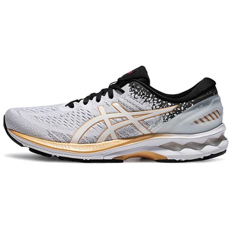 Asics Gel-Kayano 27 Men Low Top Running Shoes Grey White Gold 1011B227-100 45