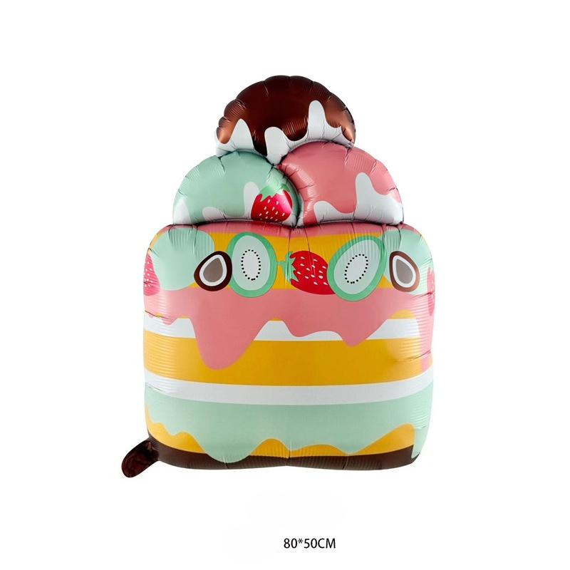 Cartoon Cake Shaped Balloons Children's Day Birthday Party Background Wall Atmosphere Decoration Layout Balloons