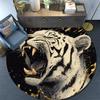 Roaring Tiger Round Area Rug,Carpet Rug for Living Room Bedroom Sofa Playroom Decor,Non-slip Floor Mat