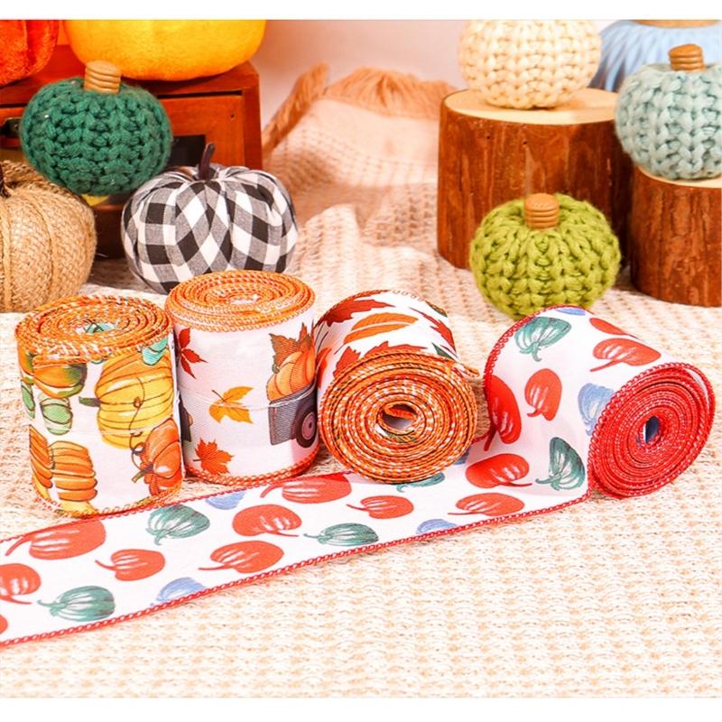 Thanksgiving Day Harvest Craft Ribbon Wide Decors with Multiple Pattern Perfect for Gift Wrapping and Party Decors