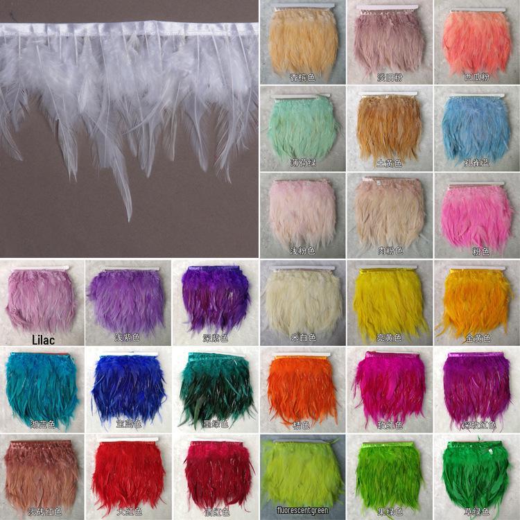 

Rooster Feather Trim for DIY Clothing and Decoration Black