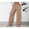 Women's Cargo Pants Spring/Summer New Wide-Leg Pants Casual Simple Tie-Waist Multi-Pocket Long Pants