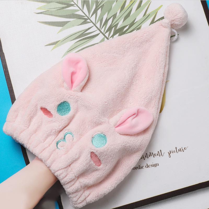 Cute Cartoon Antibacterial Quick-Dry Hair Cap - Super Absorbent, Elastic Bath Head Wrap Towel for Women