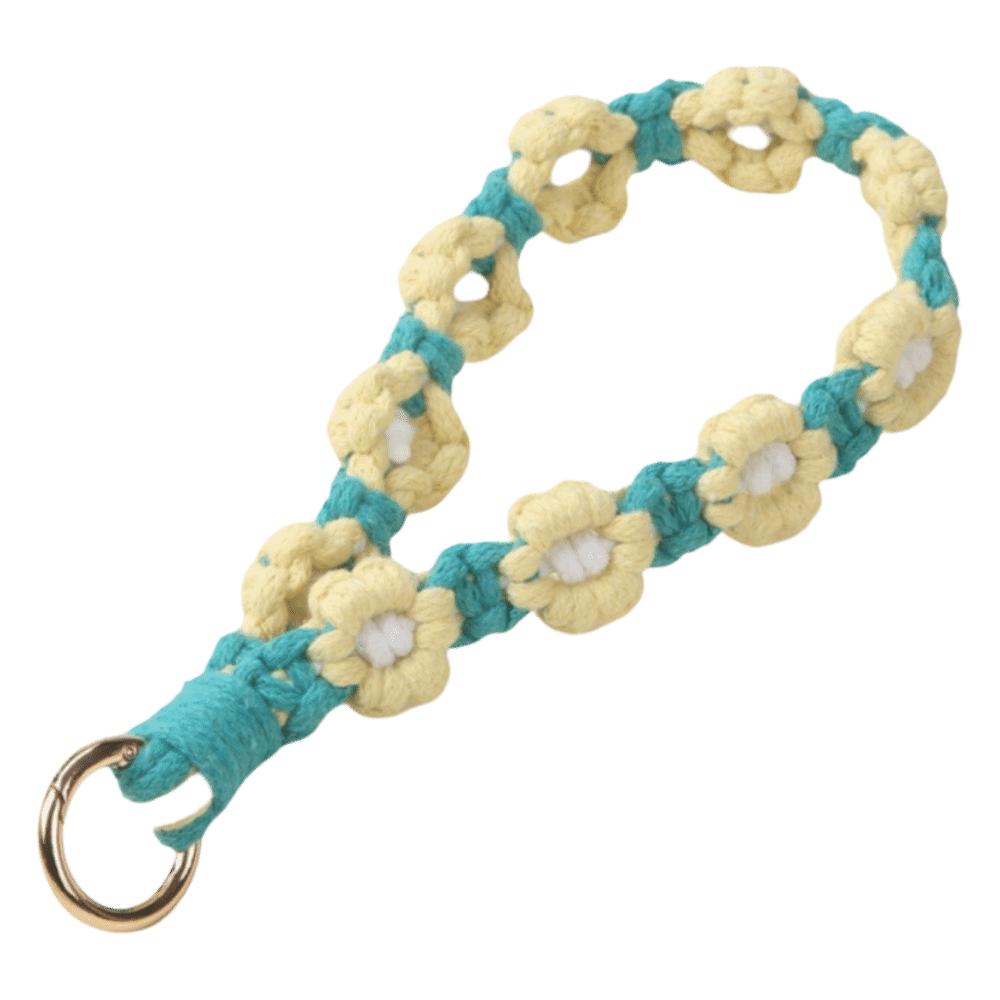 Gänseblümchen Handy-Handgelenkband Baumwollseil Gänseblümchen Schlüsselanhänger Boho-Stil Handy-Lanyard Handy