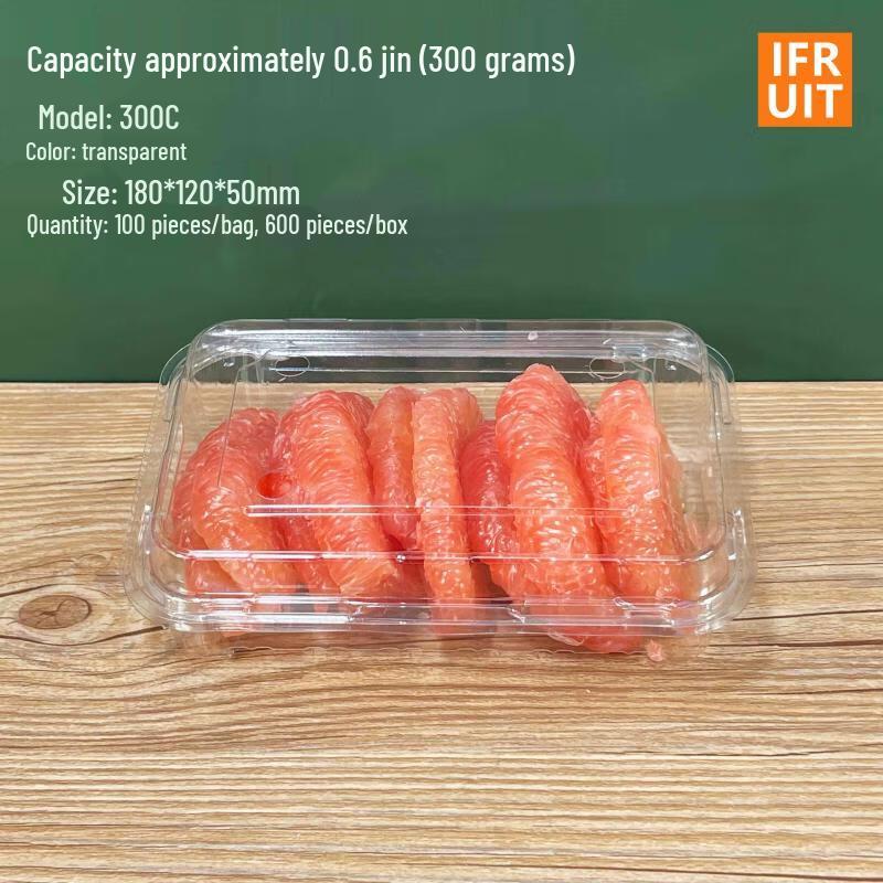 Disposable Round Transparent Plastic Fruit Box (No Lid)