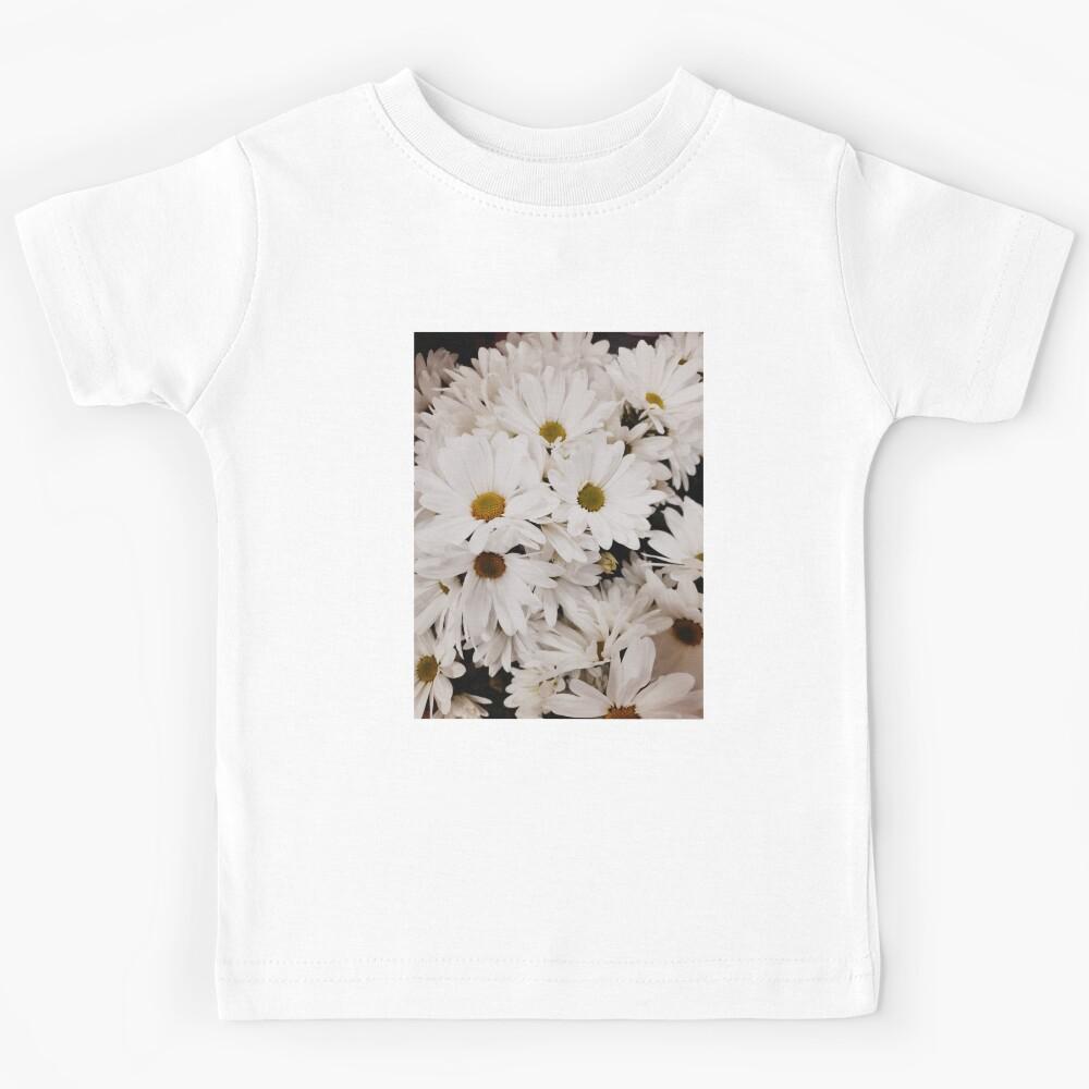 White Daisy Flowers, Spring Vibes, Beautiful Blooms Kids T-Shirt 100