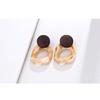 Women Wood Resin Earrings Retro Style All Matching Earrings