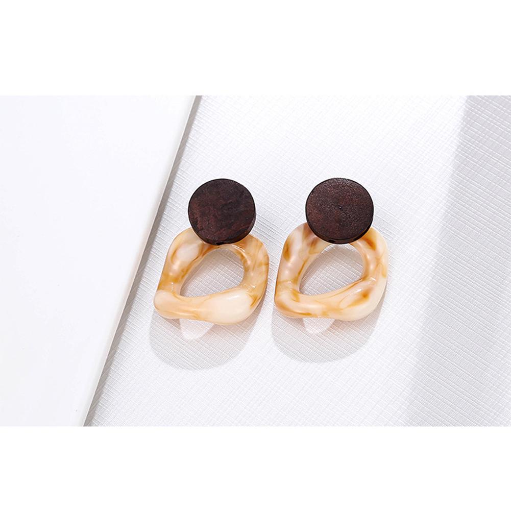 Women Wood Resin Earrings Retro Style All Matching Earrings