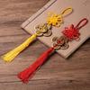 Chinese Knot Brass Five Emperors Coins Pendant with Peach Wood Gourd Ornament for Home or Car