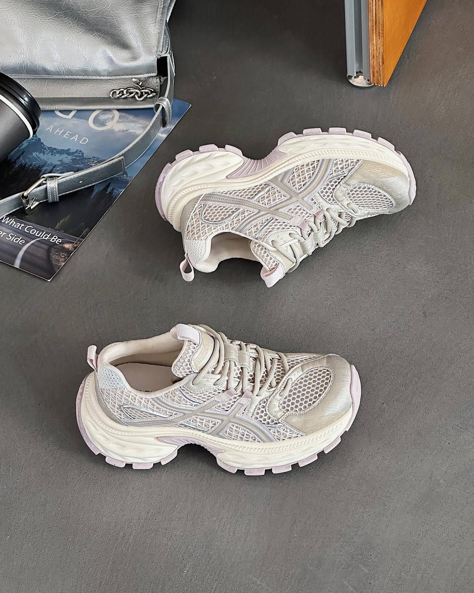 

Mesh breathable dad shoes women s 2025 autumn new thick-soled heightening sports and leisure shoes versatile running shoes fashion 35