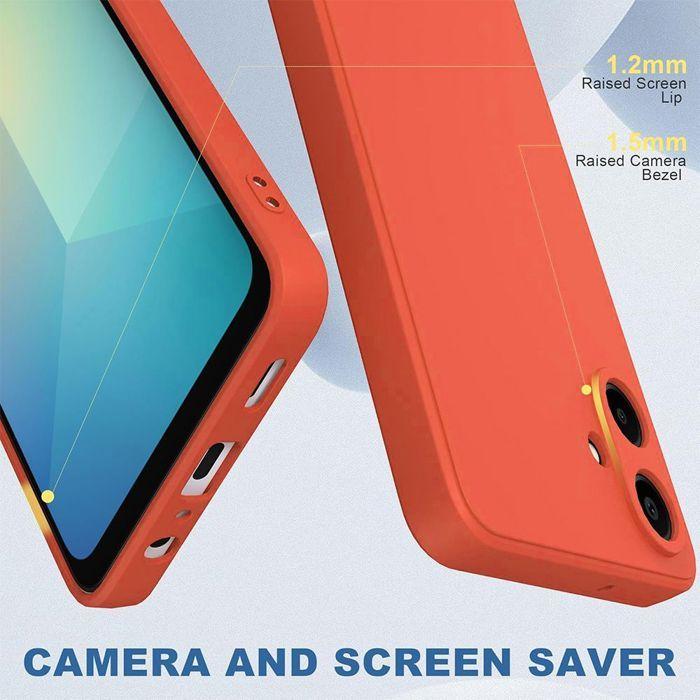 Coque de Protection - BOOLING - pour Samsung Galaxy A07 - Silicone Anti-Rayures Orange - 2 Verres Trempés