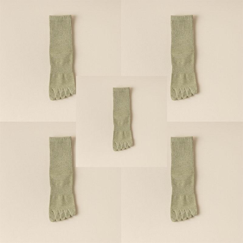 5 Perechi Șosete Femei Cinci Degete Bumbac Pur Culoare Solidă Dama Degete Separate Șosete Sport 2025 Primăvară Toamnă Șosete Degete