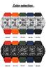 Sanda Men's Multifunctional Waterproof Electronic Watch - Trendy Timer with Dual Display & Three-Time Zone Outdoor Alarm.