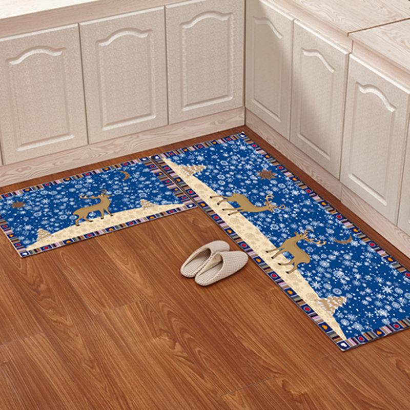 Absorbent Non-Slip Kitchen Floor Mats - Washable, Dirt-Resistant Door Mats for Home Entrances